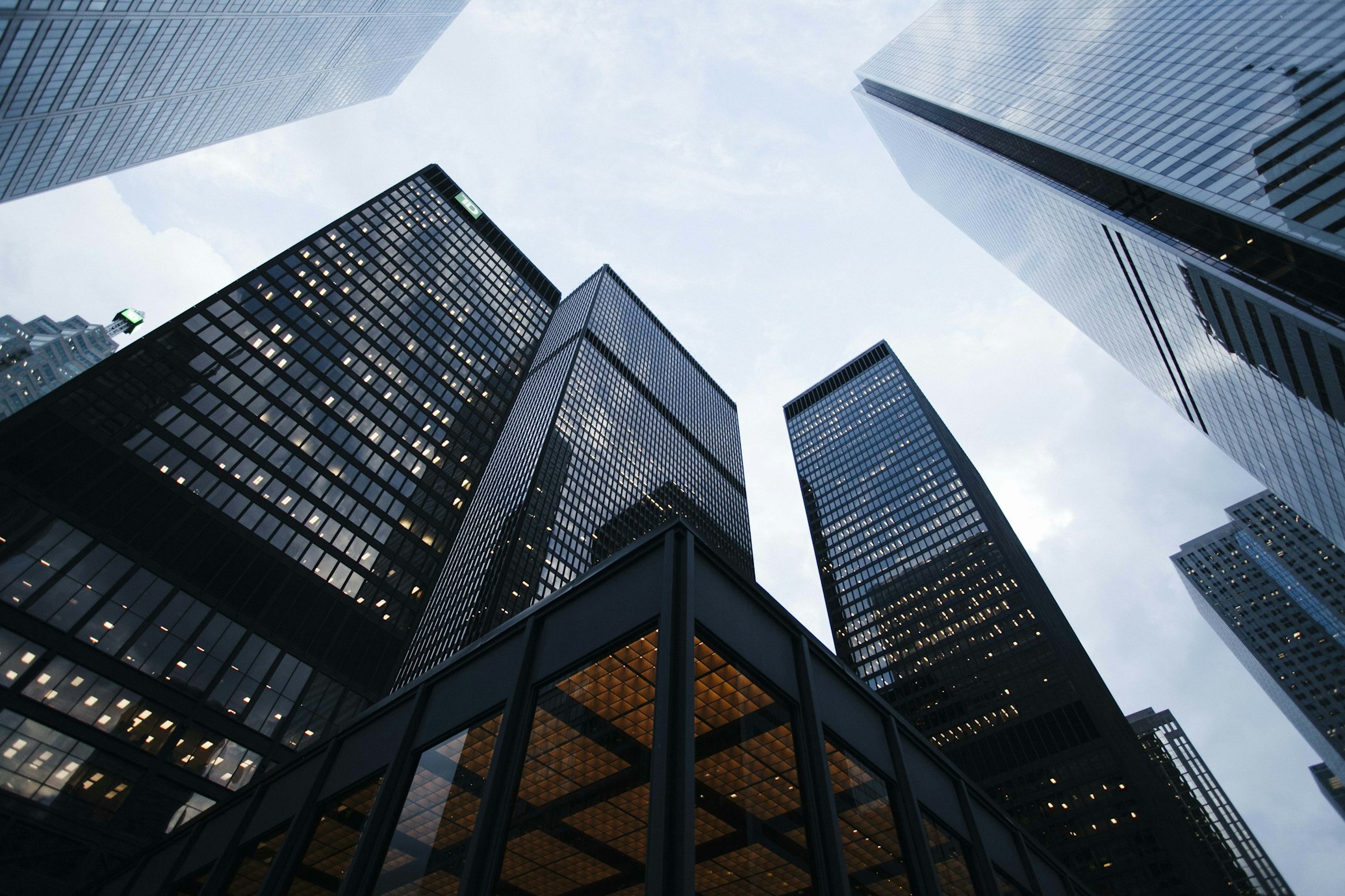 Modern office building representing property management